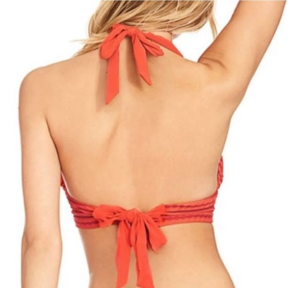 Robin Piccone Carly Keyhole Bikini Top in Pimento
